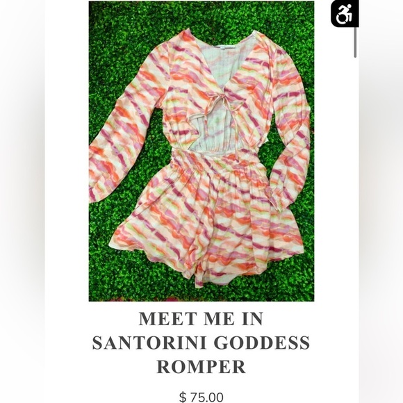 Meet Me In Santorini Pink, Orange, White Peekaboo Goddess Romper - Picture 11 of 16